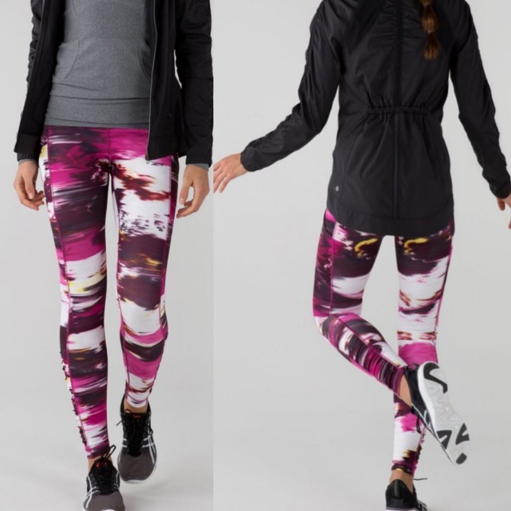 Lululemon Speed Tight Berry Print High Rise Leggings Size 6‎ Yoga Pants Retro
